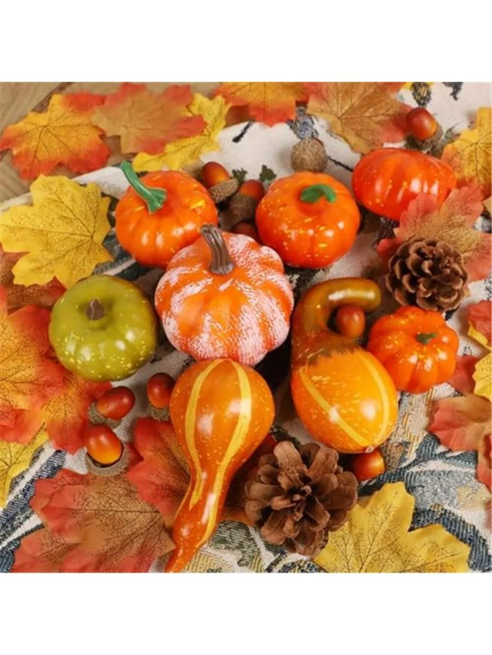 Fall Decorations for Home Mini Pumpkins Gourds & Leaves Set